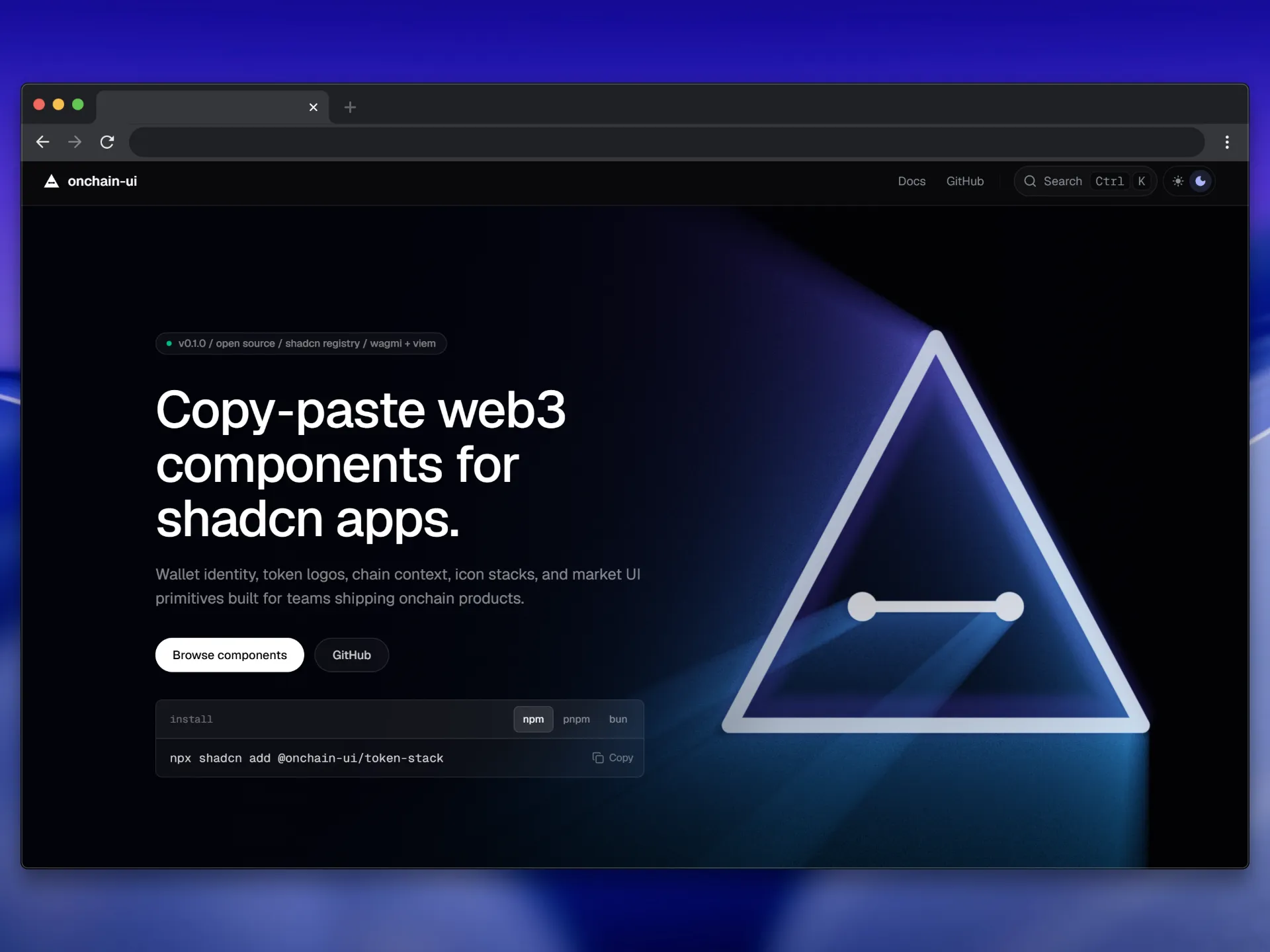 onchain-ui, Homepage